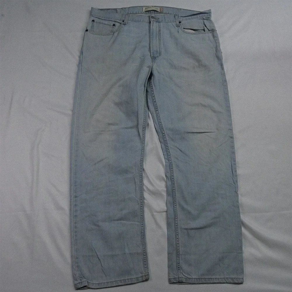 Levi's 40 x 30 505 Regular Fit Straight Light Wash Denim Jeans